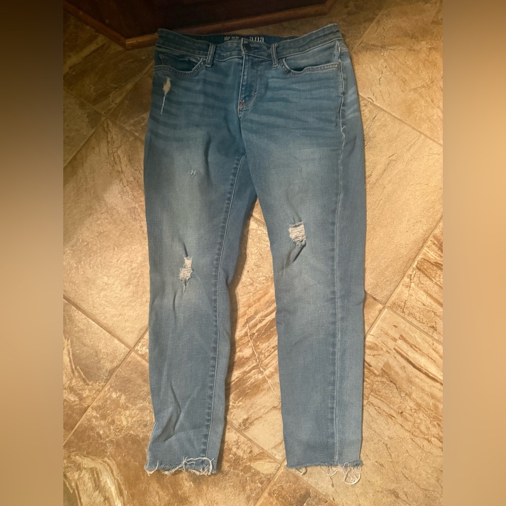 a.n.a Light Blue Distressed Skinny Jeans